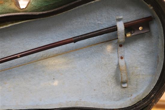 A violin and two bows